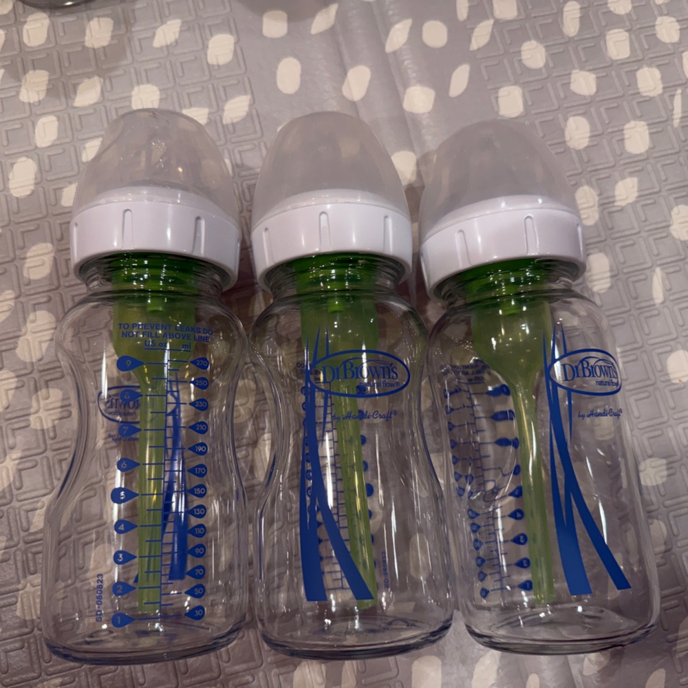 Dr. Brown's Clear missing Green Vent Baby Bottle - 3 Pack